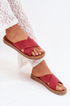 Ladies Slippers Made Of Eco Leather Burgundy Lorana