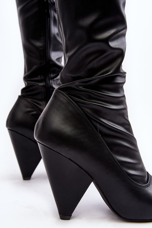 Kozaki Na Obcasie EkoSkóra Lu Boo Czarne