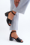 Women's High Heel Sandals in Black Eco Leather Horissa