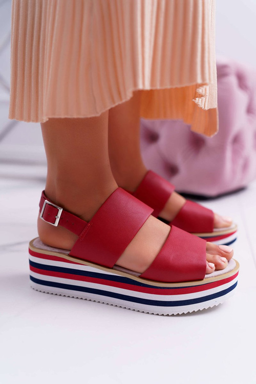 Women's Platform Sandals Red Aurera