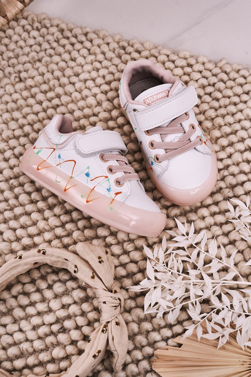 Children's Sport Shoes With LED Sole White-Pink Disco