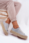 Womens Platform Sneakers With Weaving Lee Cooper LCW-25-02-3284 Light Beige