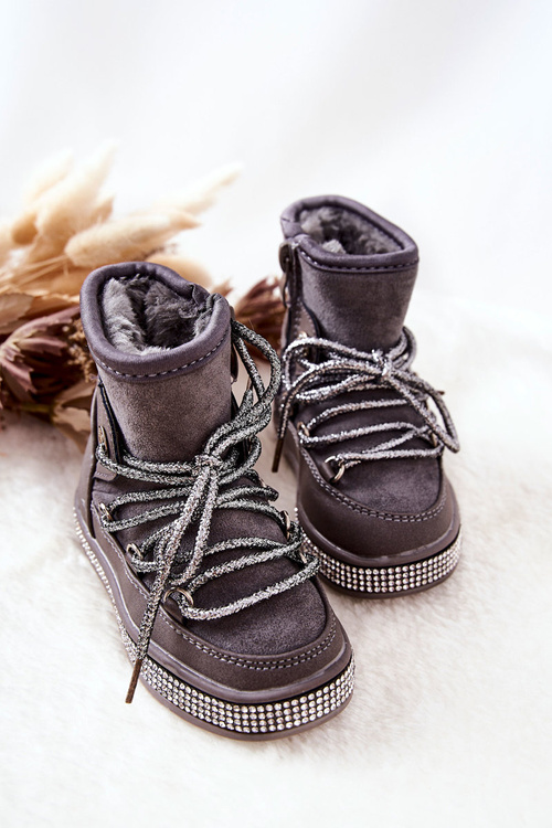 Children's Snowboots with Zircons Grey Wellma