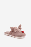 Womens Dark Beige Slippers With Reindeer Motif Sennalith