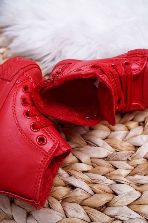 Kids Insulated High Sneakers Red Filemon