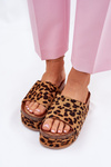 Women's Sandals On Massive Platform Eco Suede Leopard Brown Vinnibe