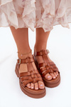 Eco Leather Women's Platform Sandals Camel Nendales