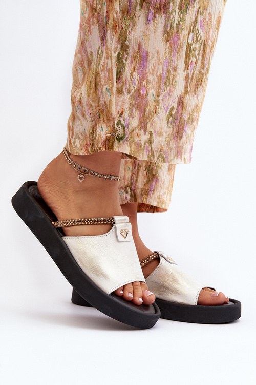 Leather Women's Sandals Zazoo 2659/005 Silver