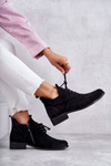 Suede Booties Laced Boots Nicole 2781 Black