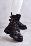 Women's Snow Boots With Chain GOE KK2N4018 Black
