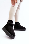 Women's Snow Boots On Platform Lined With Fur Black Xamella
