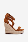 Wedge Sandals With Braided Detail Brown Salthe
