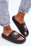 Light Women's Foam Slippers With Teddy Bear Black Lia