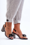 Transparent Stylish Heeled Sandals Black SBarski MR1037-19
