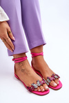 Women's Sandals With Decorative Butterflies Fuchsia Jeane