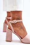 Suede Sandals On Heel Nude Harriet