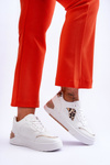 Women's Leather Leopard Sport Shoes White Nancey