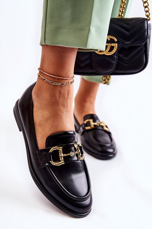 Women's Leather Loafers Black Coriso