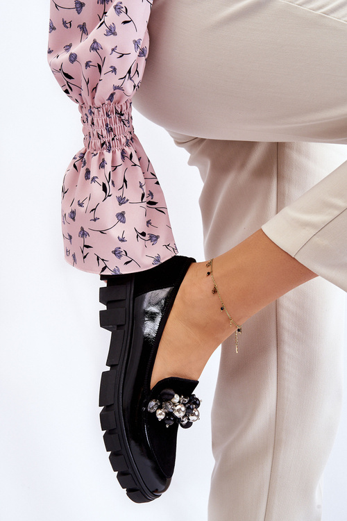 Women's Loafers On The Platform Laura Messi 2392 Black