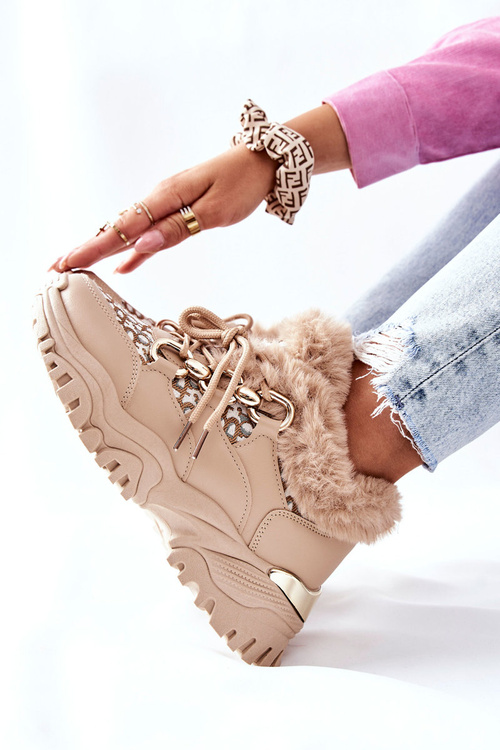 Women's Insulated Sport Shoes Khaki Heart Beats