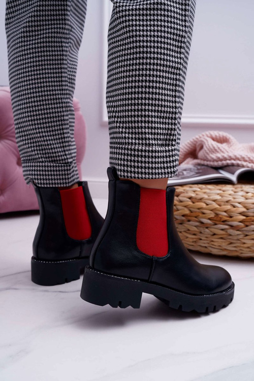 Women's Boots Stiletto Boots Red Rubber Black Superpower