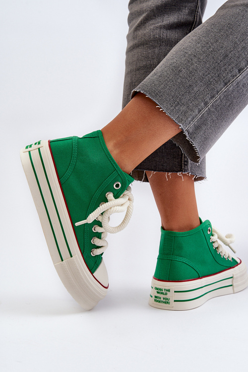 Women's Platform Sneakers in Green Aineri