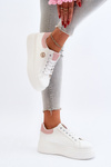 Women's platform sneakers white Eshen