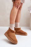 Low Suede Snow Boots Natural Leather Vinceza 97950 Camel