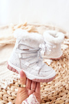 Fleece-lined Snow Boots White Stars
