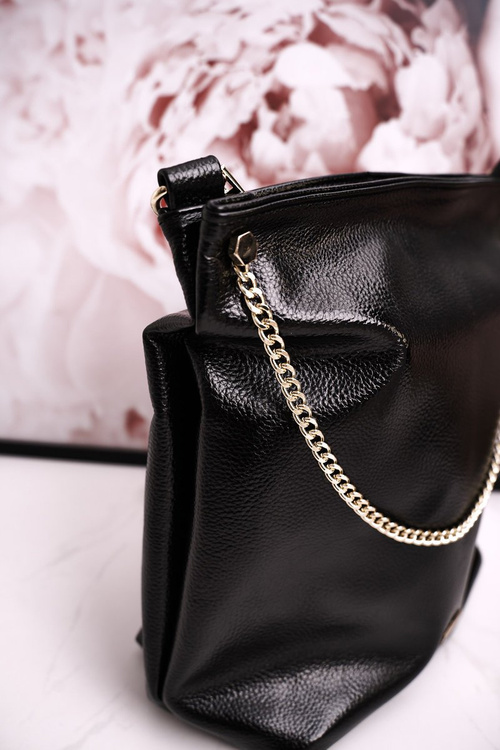 Women's Handbag With Detachable Straps LAURA BIAGGI Patent Black