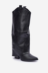 Slip-on boots with folded shaft on heel black Rialivia