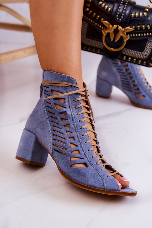 Suede Openwork Boots Maciejka 04040-34 Blue