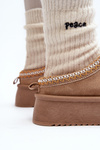 Slippers with Thick Sole in Beige Eco Suede Sylva