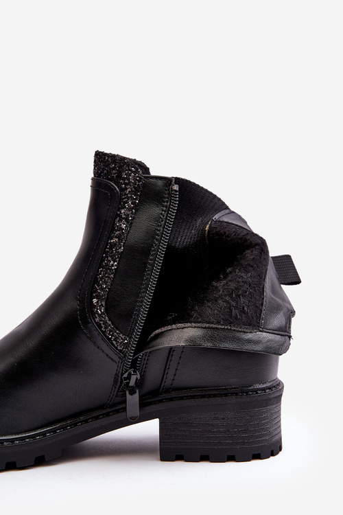 Women's Low-Cut Ankle Boots on Flat Heel Black Kassona