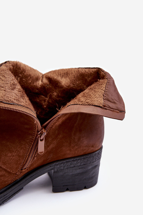 Women's Heeled Fur-Lined Boots Camel Effie