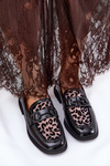 Leather Patent Moccasins With Mesh Black Vinceza 31931