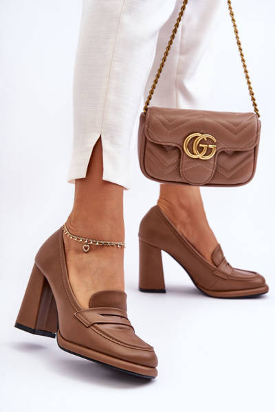 Stylish Heeled Sandals on Stiletto Brown Florence