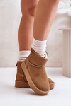 Women's Suede Snow Boots On Platform Above Ankle Camel Rianaella