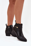Women's Ankle Boots With Zip With Strap And Gold Detail Black Zelinae