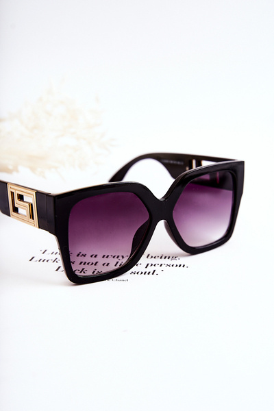Fashionable Women's Sunglasses V120045 Black and Gold