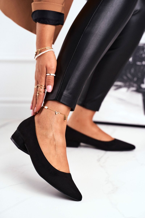 Suede Ballerinas Black Elivia