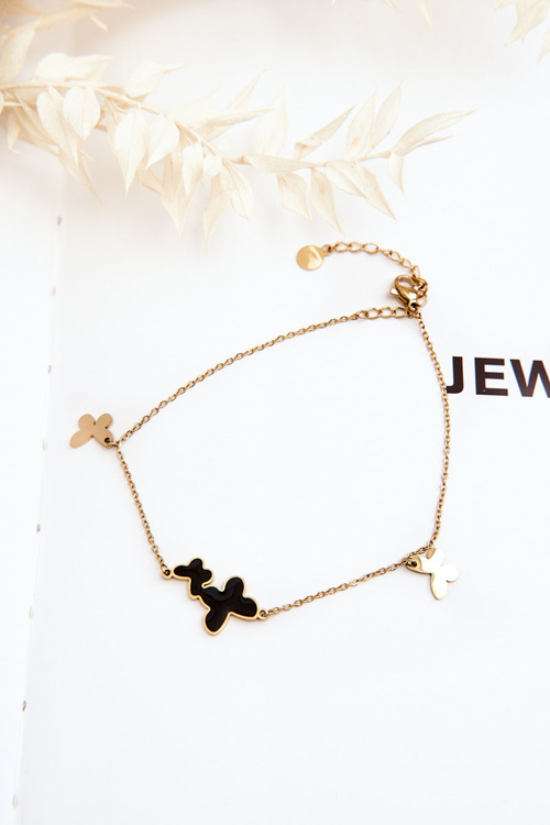 Leg Bracelet With Cubic Zirconia And A Feather Gold