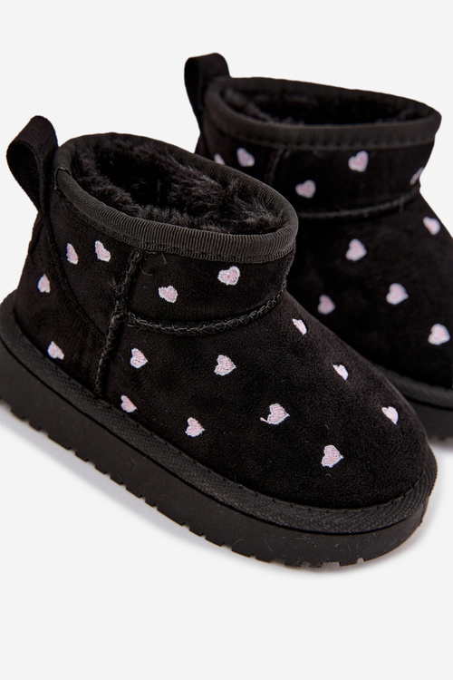 Children's Snow Boots With Hearts Black Gracina