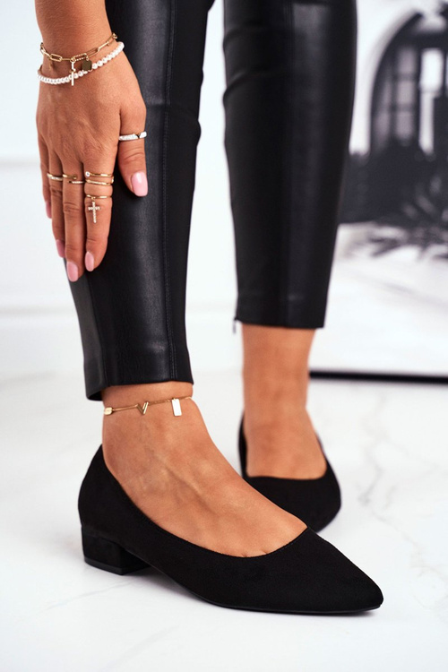 Suede Ballerinas Black Elivia