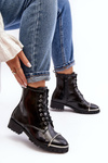Women's Boots Lu Boo Black Work Boots with Steel Frame Jacksy