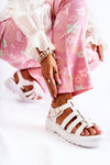Fashionable Sandals With Straps White Malien