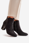Insulated Ankle Boots With Block Heel And Mirror Element Black Silvare