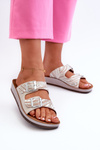 Comfortable Women's Flip Flops With Buckles Inblu CP000045 Beige