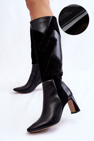 Women's Leather Knee Boots Maciejka 05784-01 Black