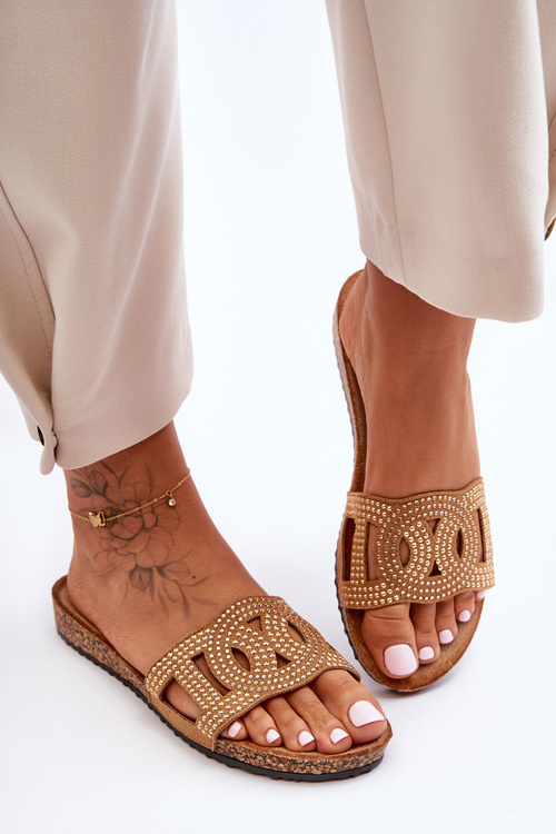 Women's Embellished Buckle Shoes Brown Evelins